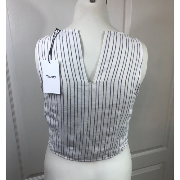 Theory Nikayla Linen Crop Top - Picture 4 of 4
